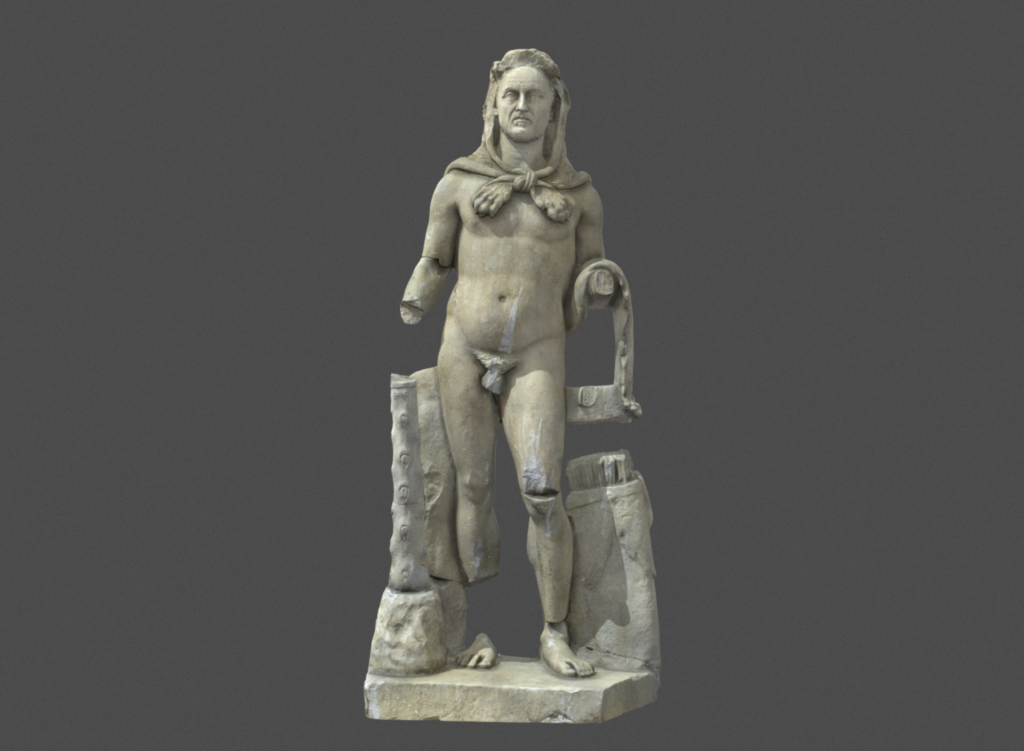 Statua di personaggio nelle vesti di Ercole
