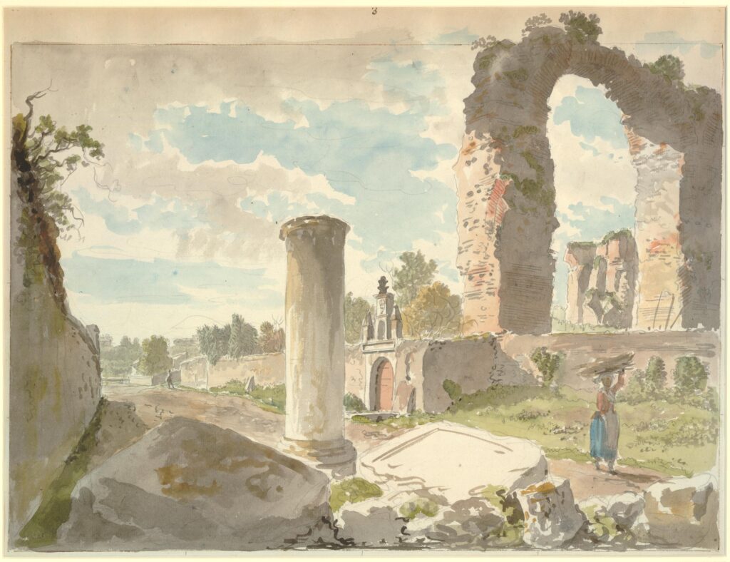 Labruzzi, Paesaggio con rovine sulla Via Appia Antica