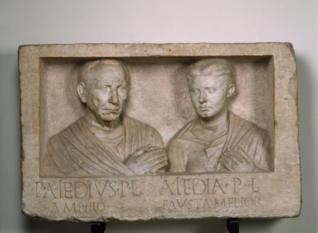 Rilievo sepolcrale del liberto Publius Aiedius Amphio e di Aiedia Fausta Melior