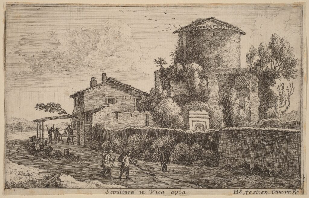 Van Swanevelt, Veduta di una tomba sulla Via Appia Antica